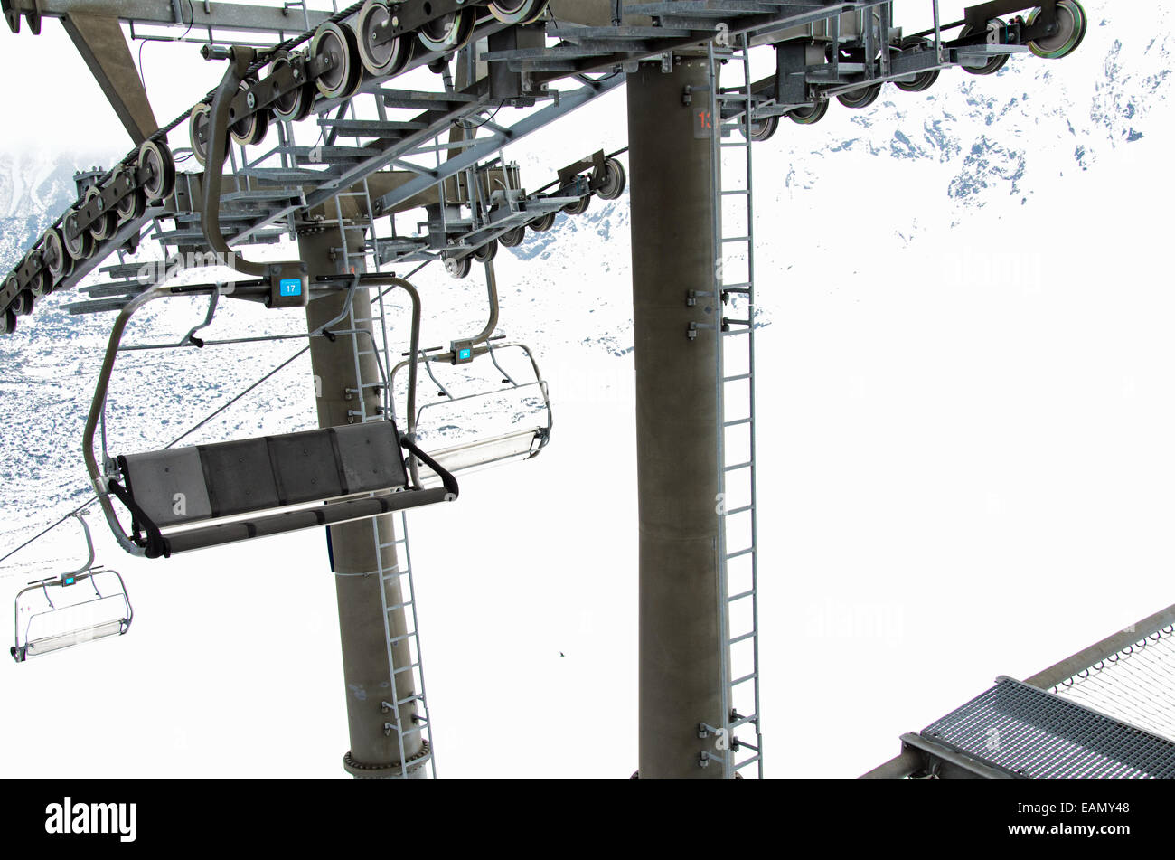 Photo of ski lift in winter Stock Photo