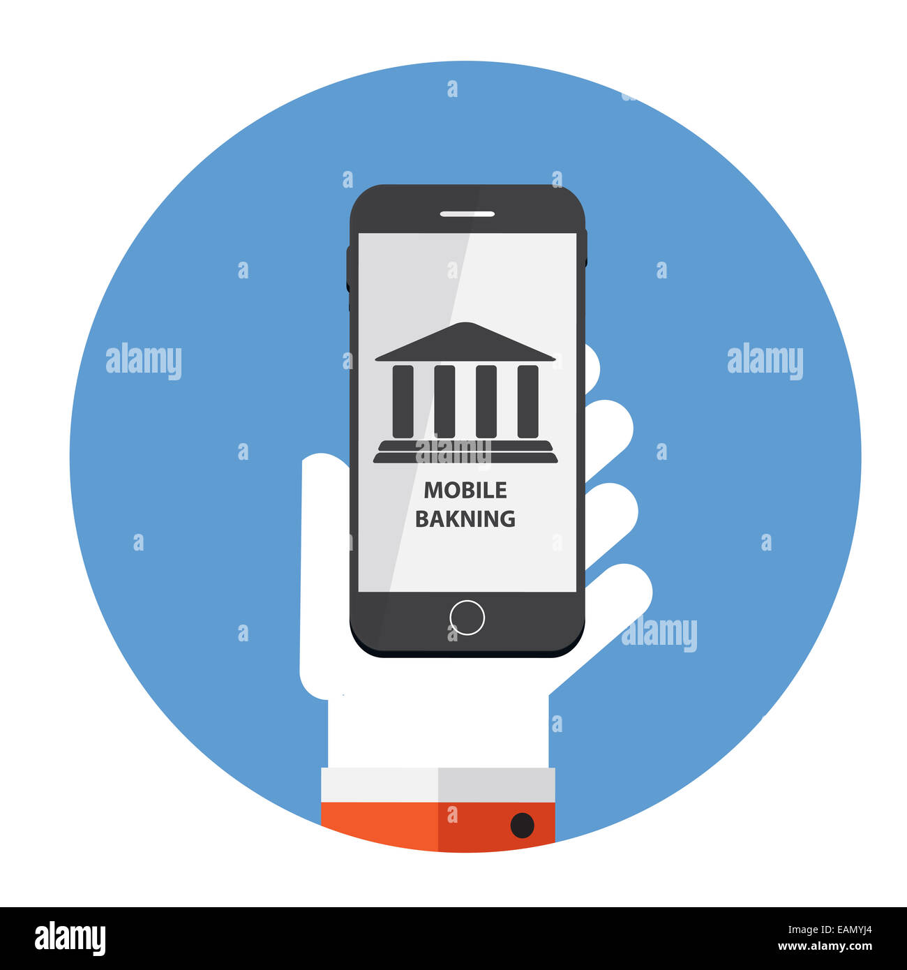Mobile Banking Payment Flat Concept Vector Illustration Stock Photo - Alamy