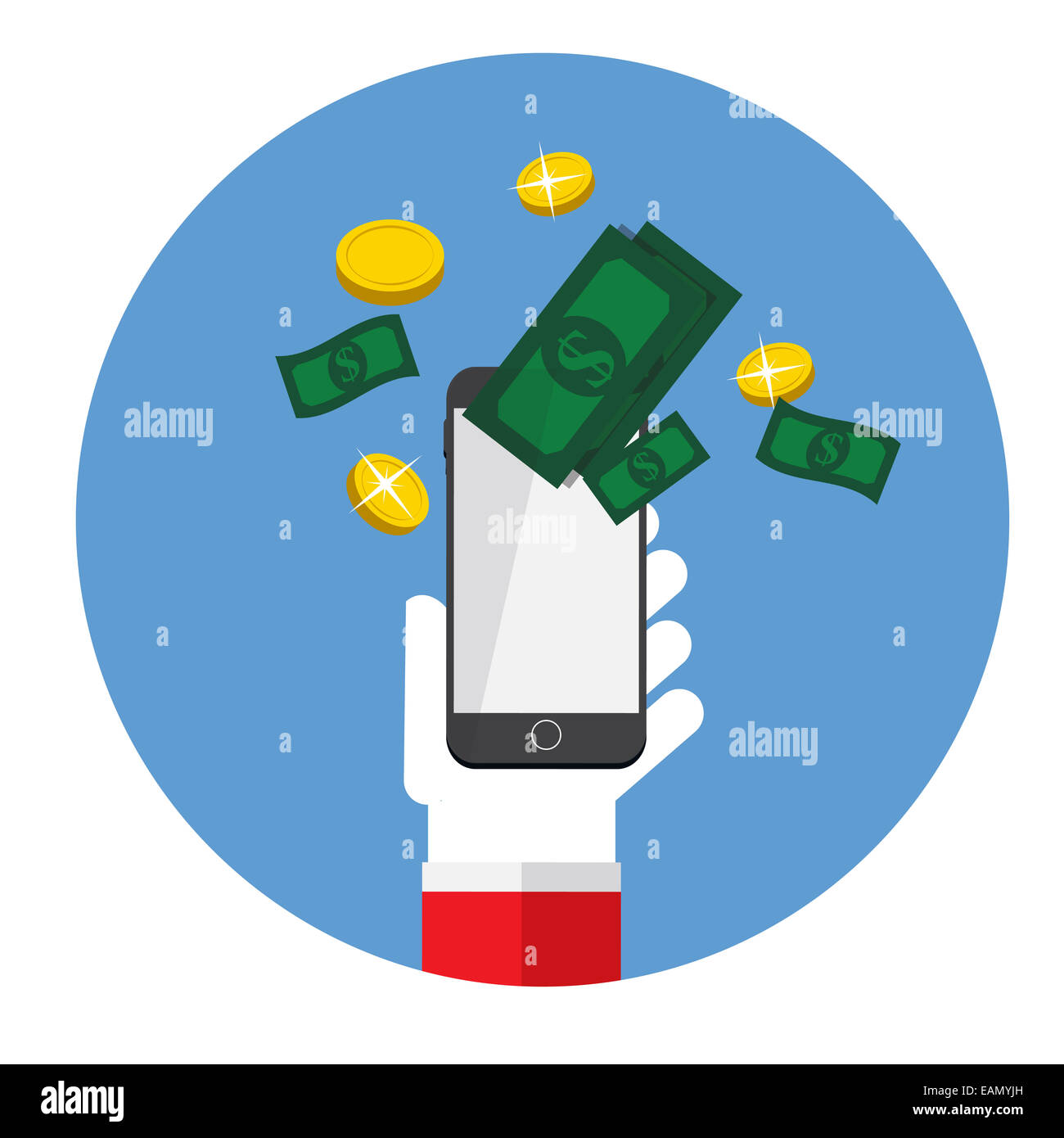 Mobile Payment Flat Concept Vector Illustration Stock Photo - Alamy