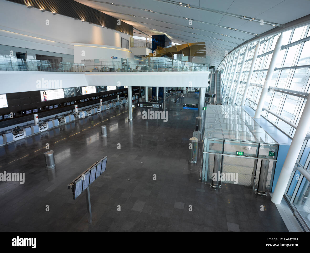 Elevated view of departure gates in Dublin Airport, Terminal 2