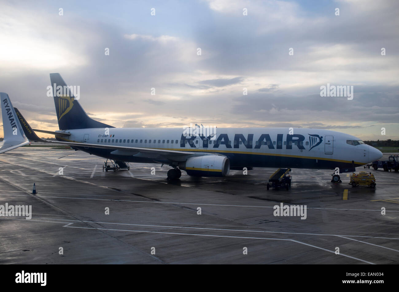 Ryanair airplane Boeing 737-800 at Dublin Airport, Ireland Stock Photo