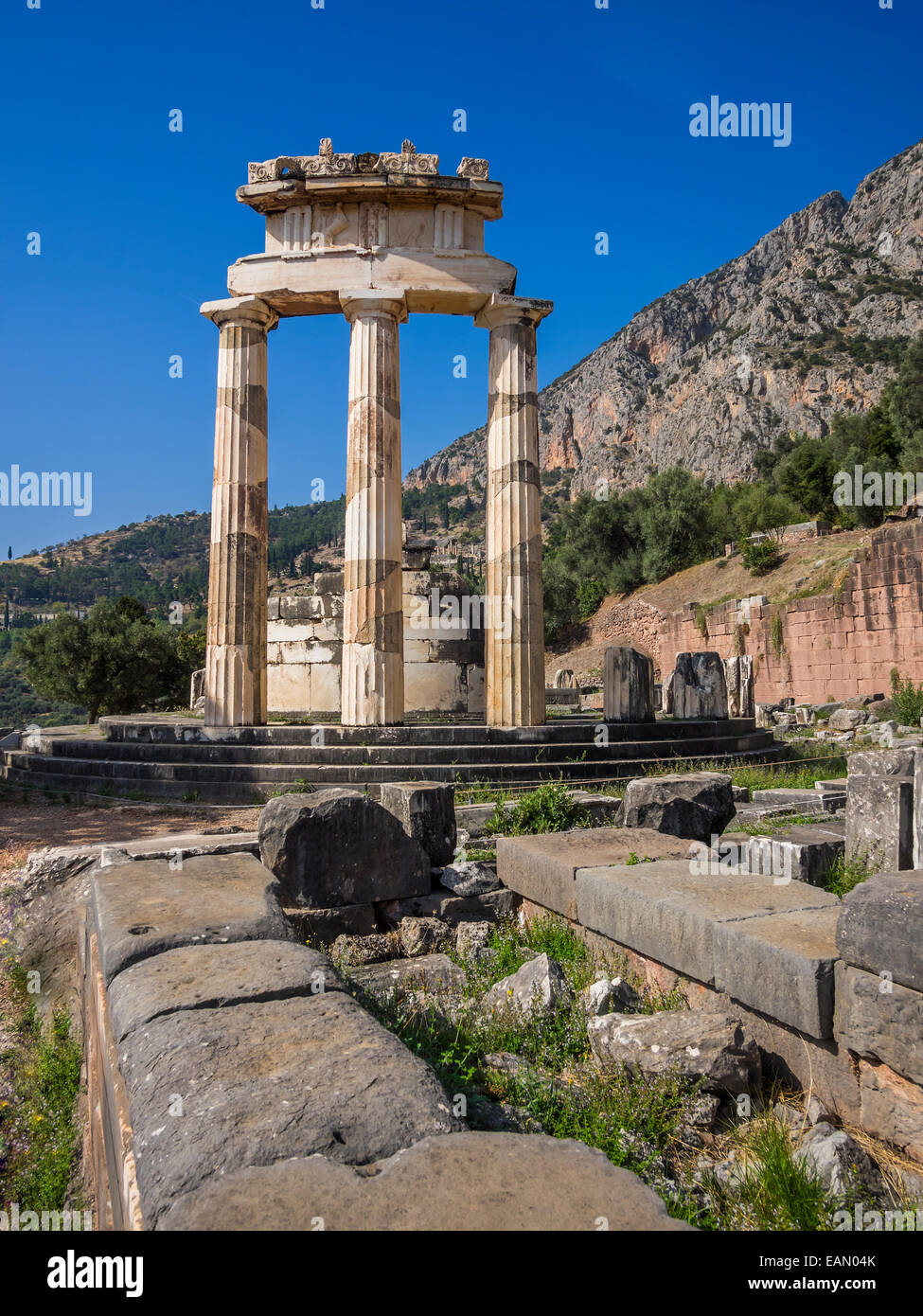 Tholos, site of the oracle, at Delphi, Greece Stock Photo - Alamy