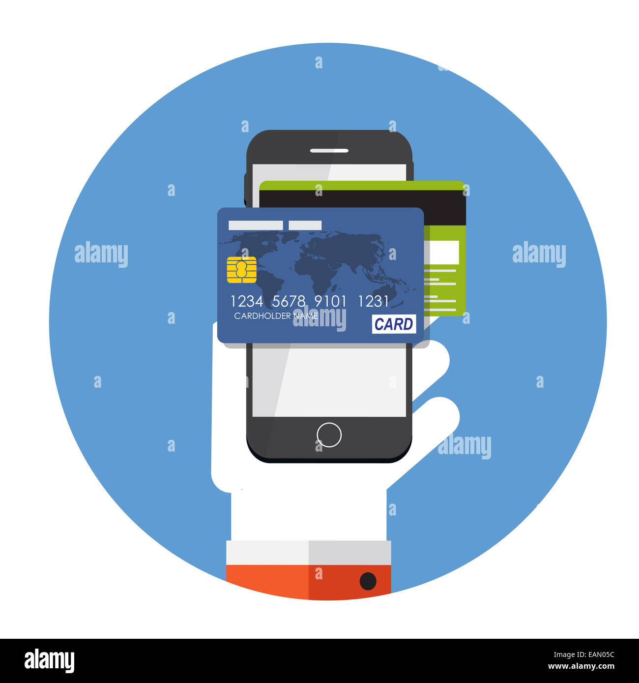 Mobile Payment Flat Concept Vector Illustration Stock Photo - Alamy