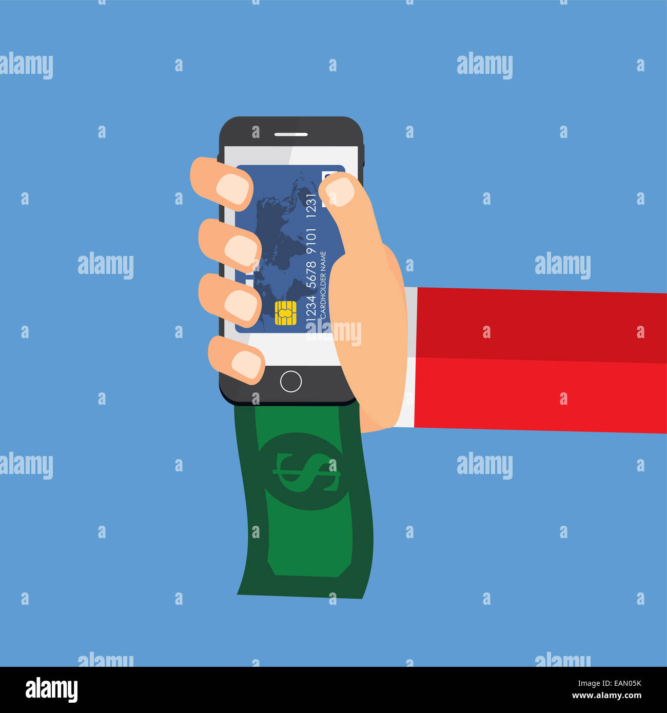 Mobile Banking Payment Flat Concept Vector Illustration Stock Photo - Alamy