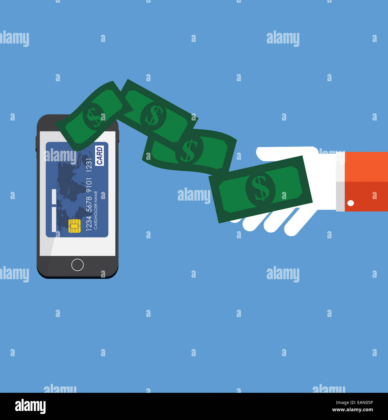 Mobile Payment Flat Concept Vector Illustration Stock Photo - Alamy