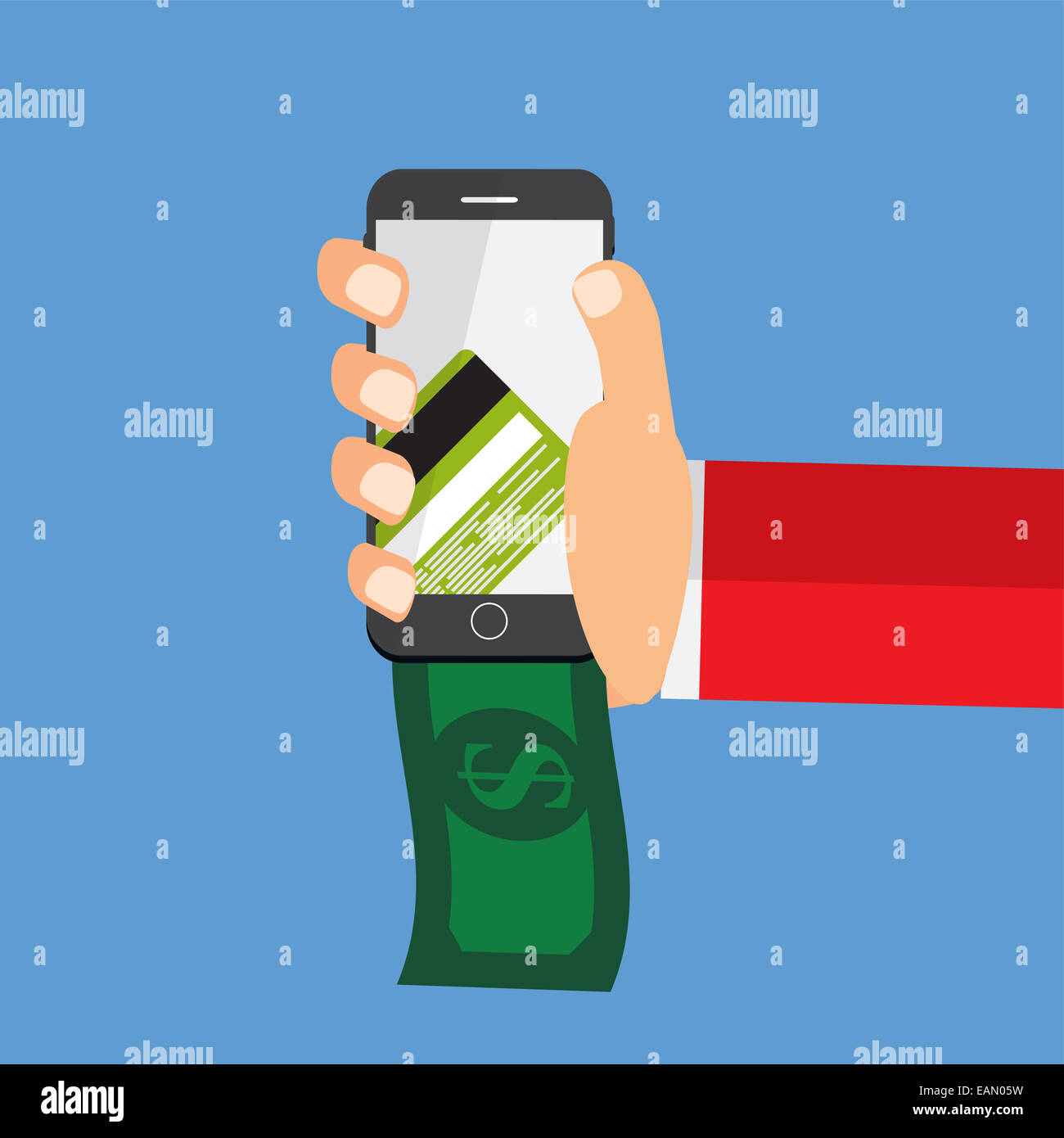 Mobile Payment Flat Concept Vector Illustration Stock Photo - Alamy