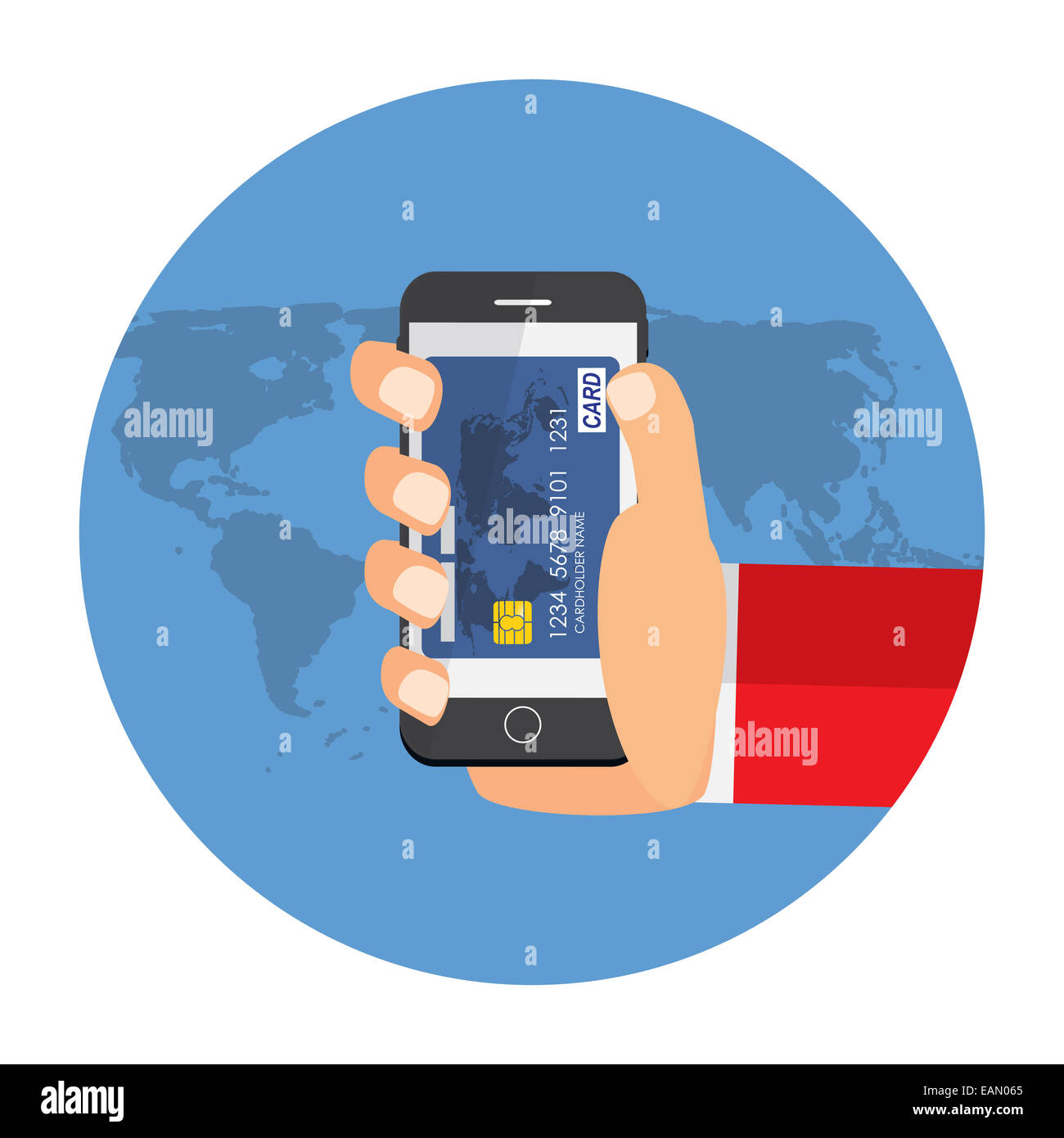 Mobile Payment Flat Concept Vector Illustration Stock Photo - Alamy