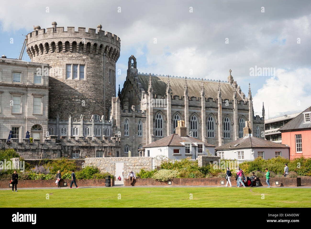 Dublin, Ireland - Aug 11, 2014: Record Tower and Chapel Royal of Dublin Castle  in Dublin, Ireland on August 11, 2014 Stock Photo