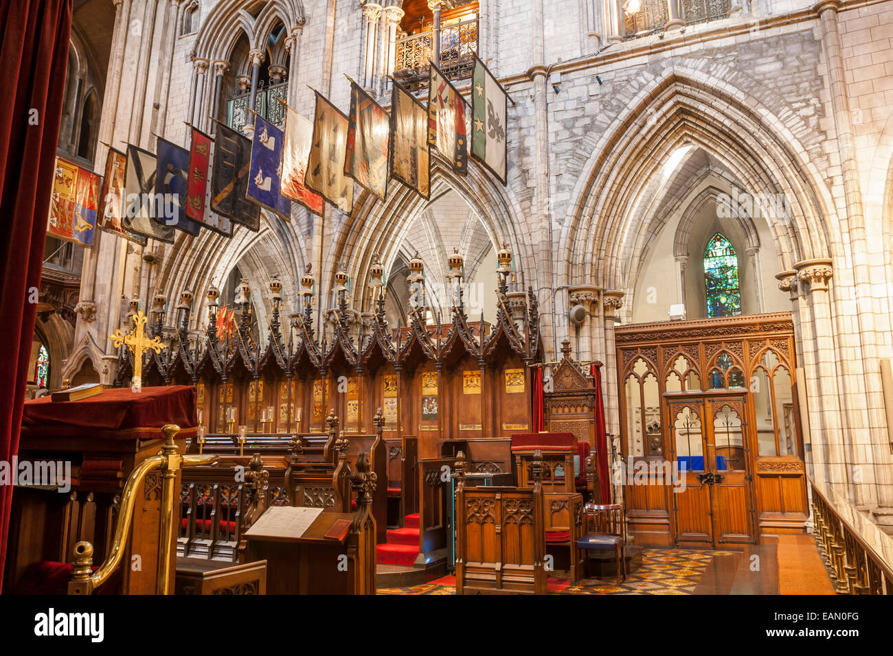 Dublin, Ireland - Aug 12: Interior of Saint Patrick Cathedral in Dublin ...