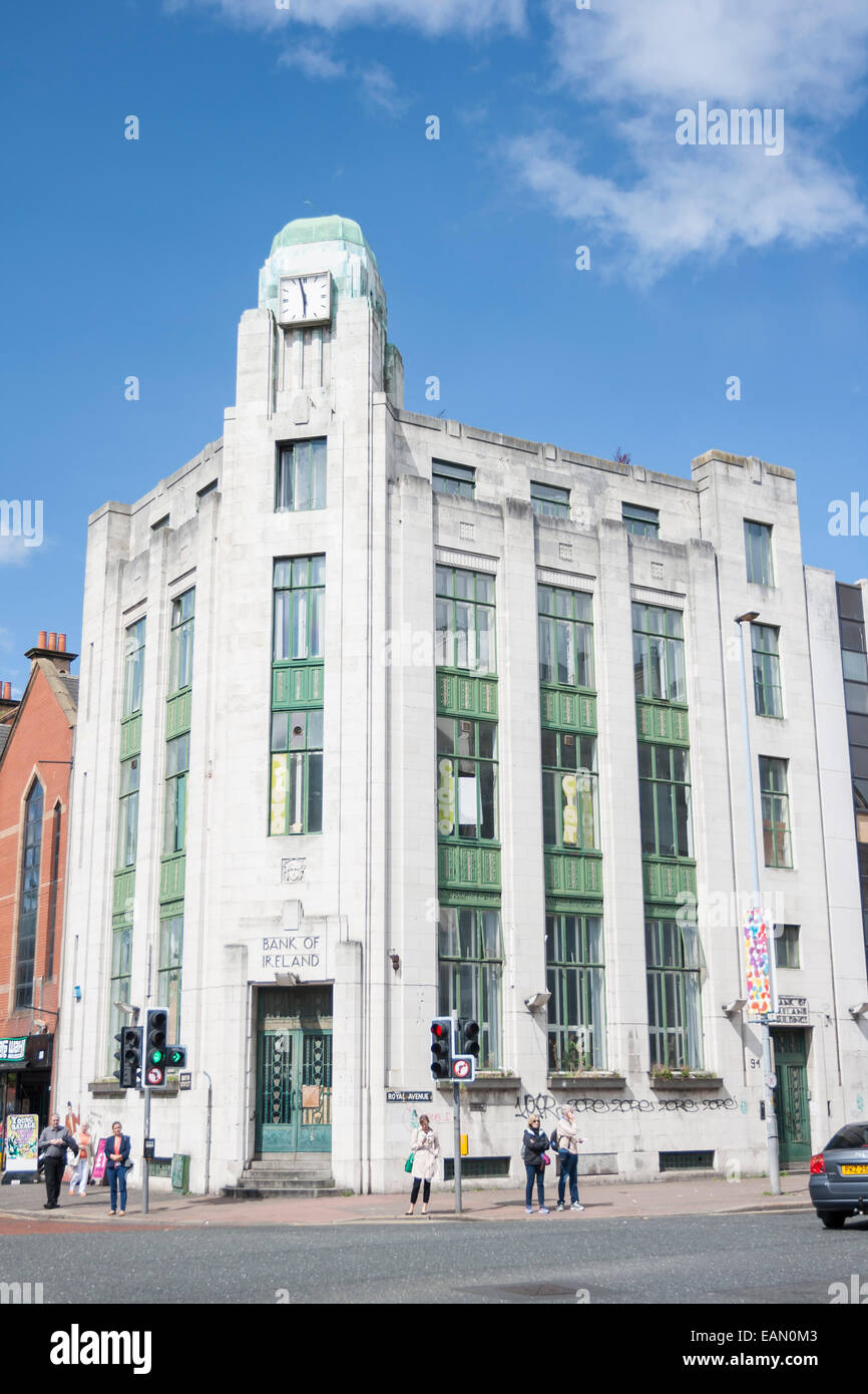 Dublin, Ireland - Aug 19, 2014: Old Bank of Ireland building in Belfast, North Ireland  on August 19, 2014 Stock Photo
