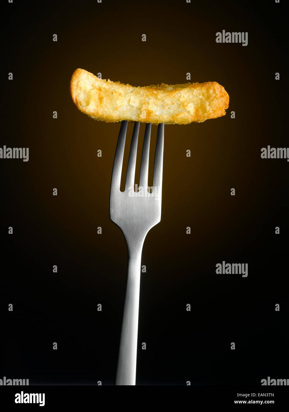 Chip on Fork Stock Photo