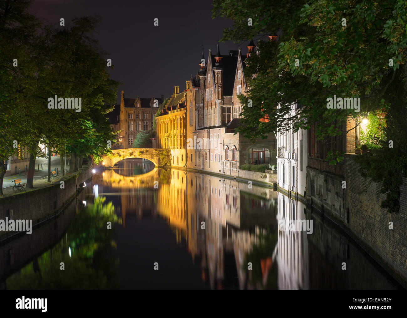 Bruges by night Stock Photo