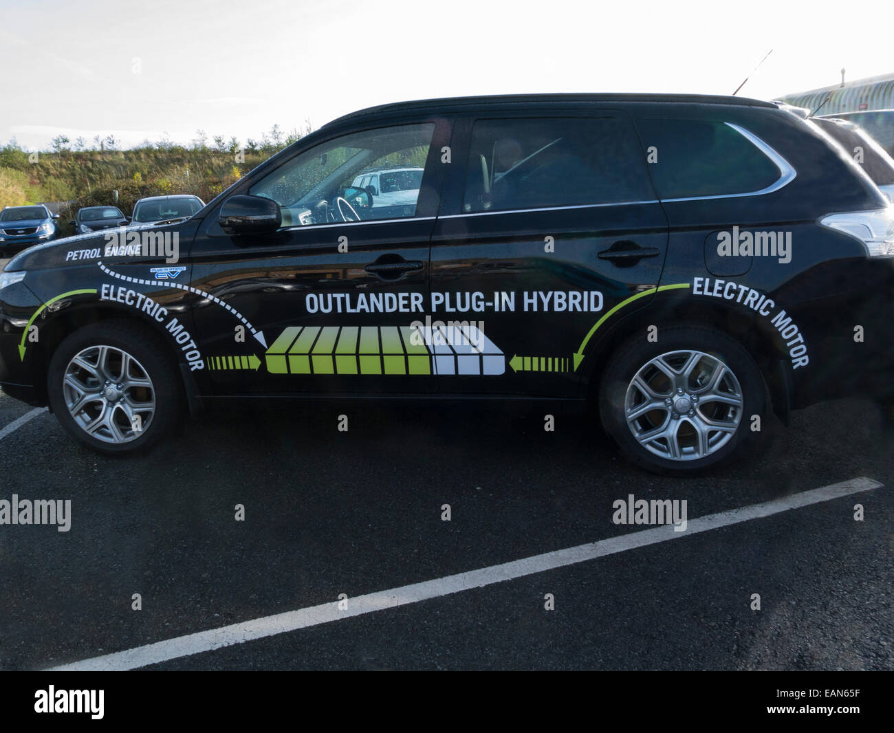 Mitsubishi Outlander Hybrid car with petrol engine and electric