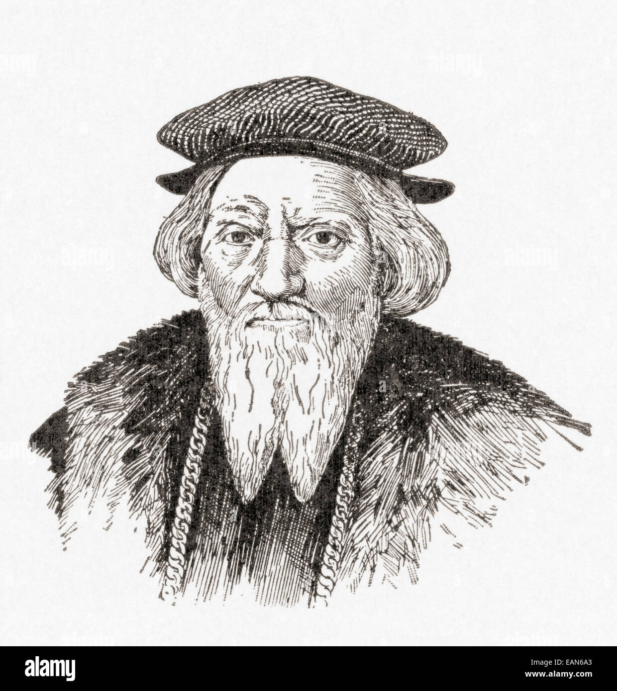 Sebastian Cabot,c. 1474 – c. 1557.  Italian explorer. Stock Photo