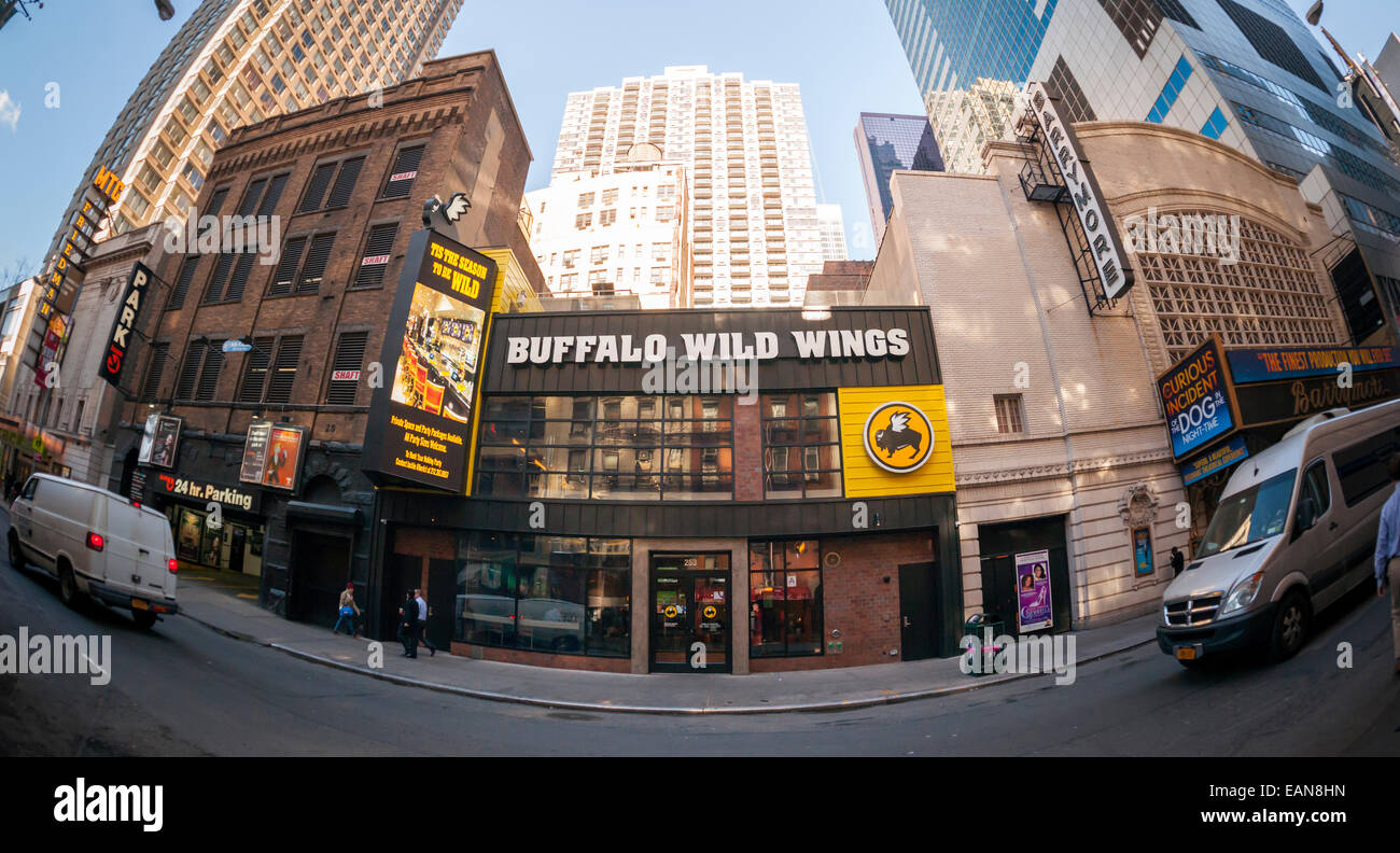 A Times Square branch of the Buffalo Wild Wings restaurant chain in Stock  Photo - Alamy
