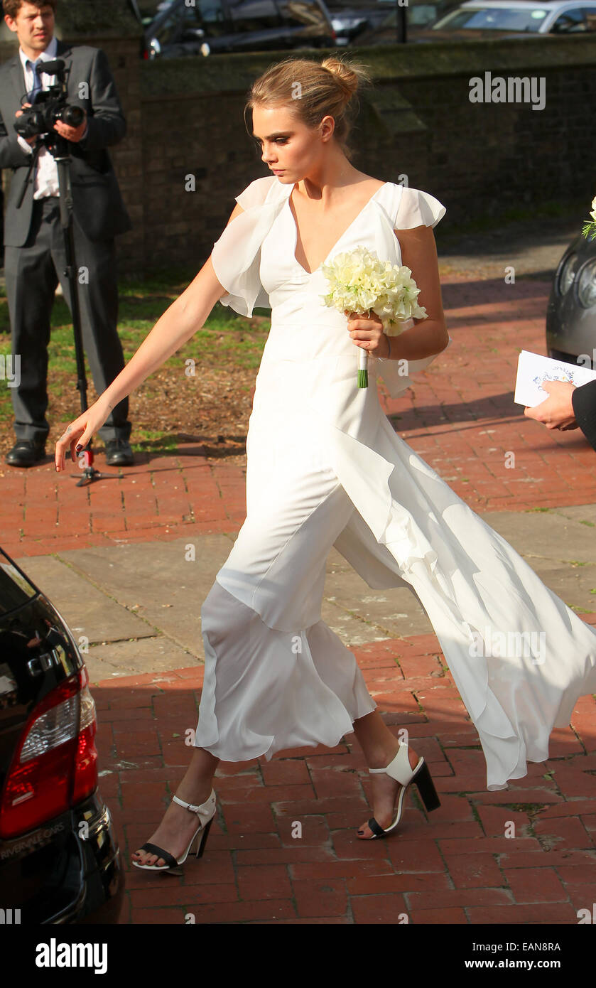 The wedding of Poppy Delevingne and James Cook at St. Paul's Church,  Knightsbridge. Featuring: Cara Delevingne Where: London, United Kingdom  When: 16 May 2014 Stock Photo - Alamy