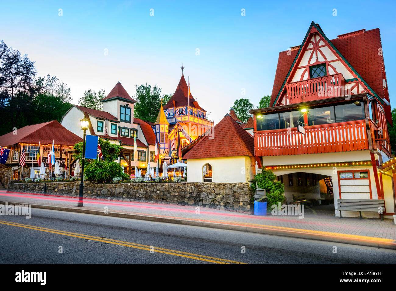 Helen, Georgia, USA town skyline at Helen Square Stock Photo: 75456069 ...