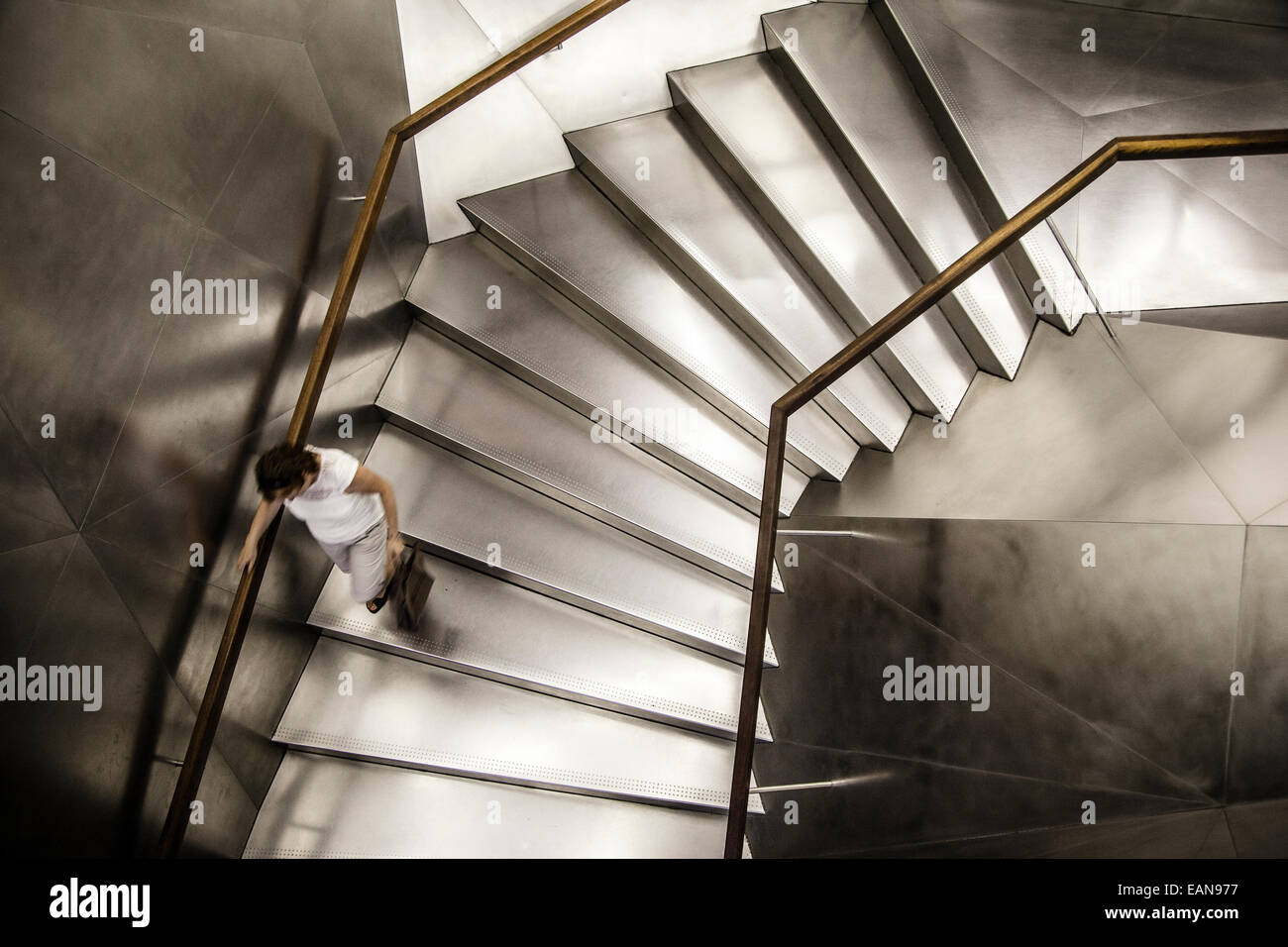 Caixa Forum stairs at Madrid Spain Stock Photo