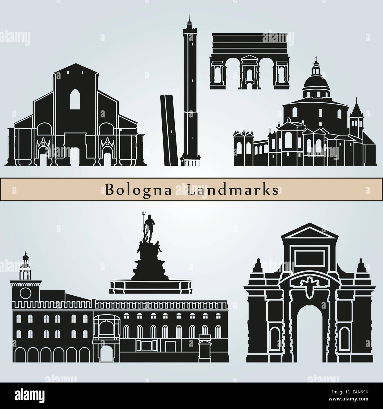 Bologna landmarks and monuments Stock Photo Alamy