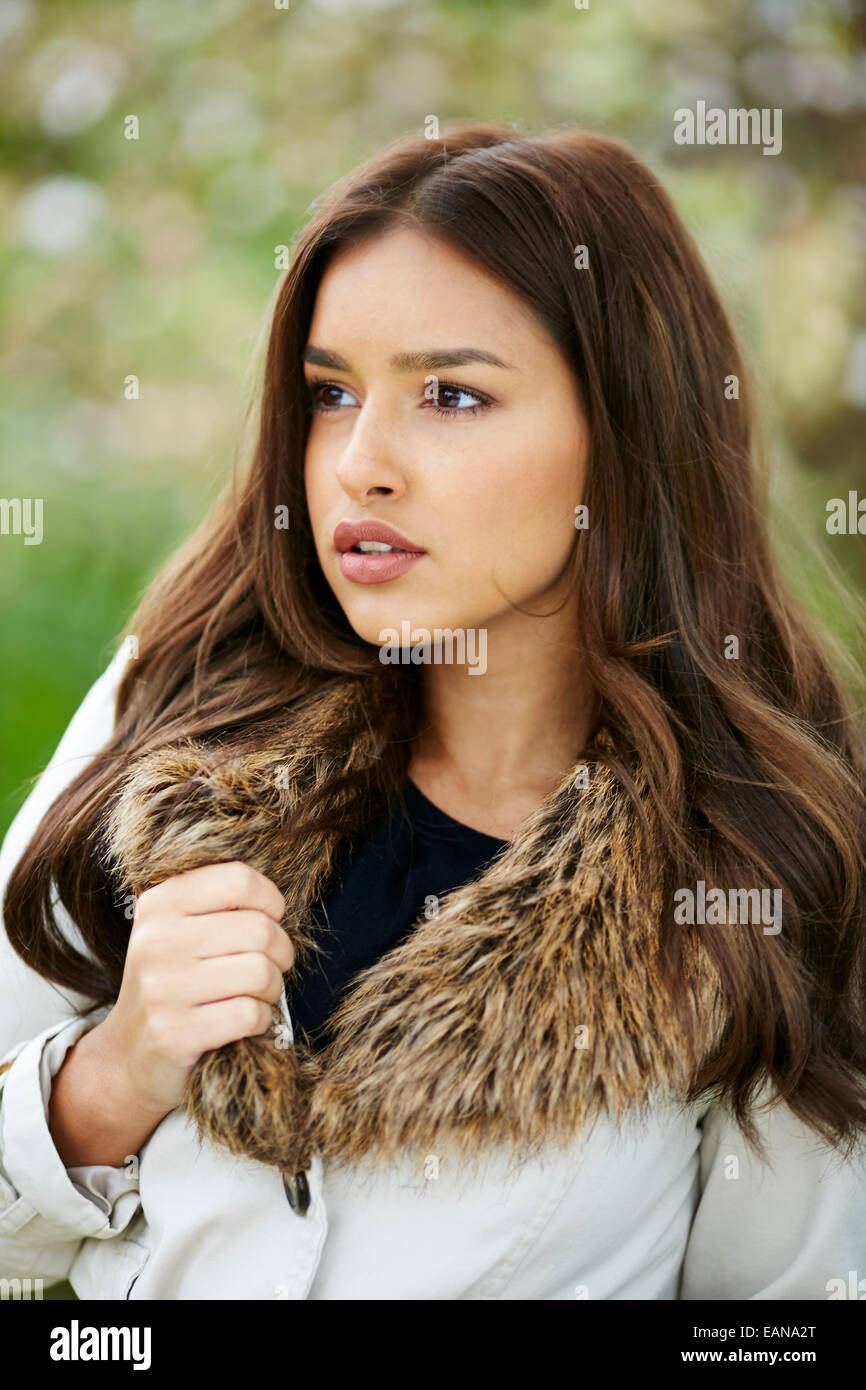 Portrait of beautiful woman outdoors Stock Photo - Alamy