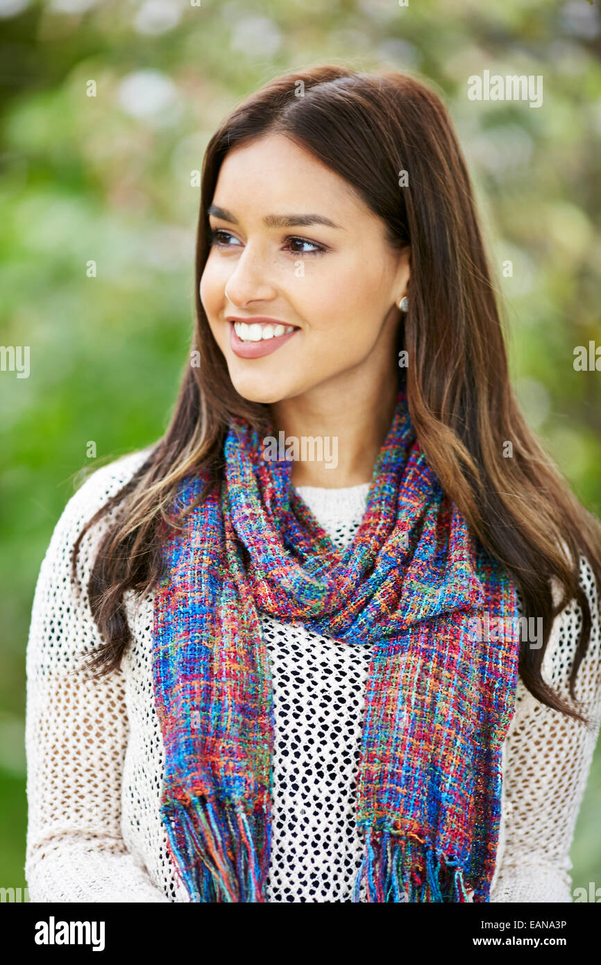 Portrait of beautiful woman outdoors Stock Photo - Alamy