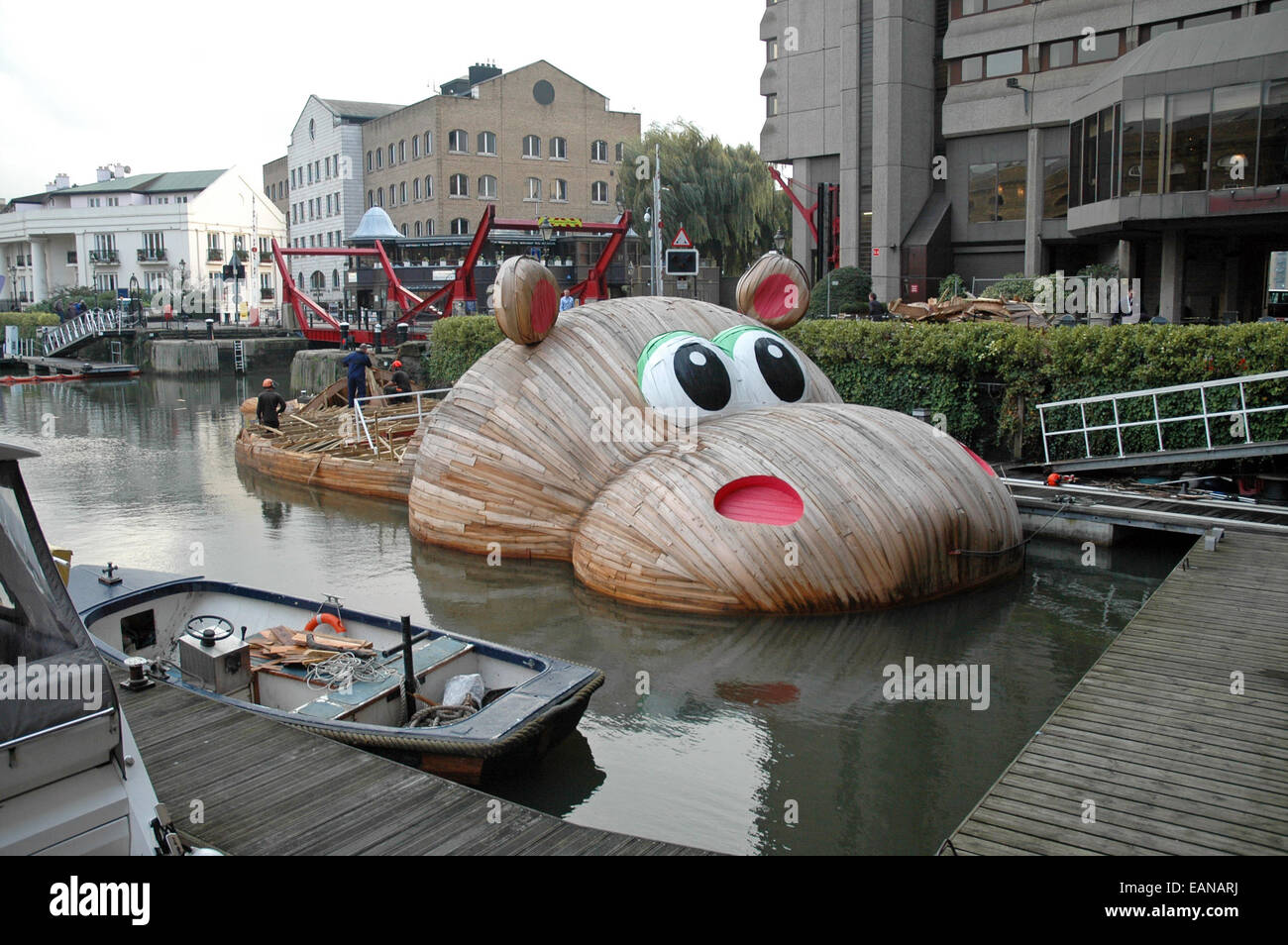 London, UK. 18th Nov, 2014. Knacker's yard for Hippopothames in St Katherine Docks as break up commences as time in Thames ends. Credit:  JOHNNY ARMSTEAD/Alamy Live News Stock Photo