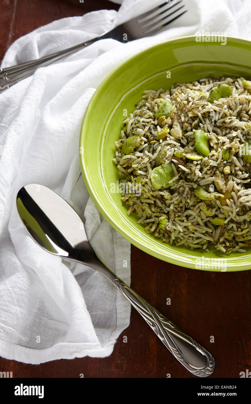 Rice with dill and fava beans hires stock photography and images Alamy