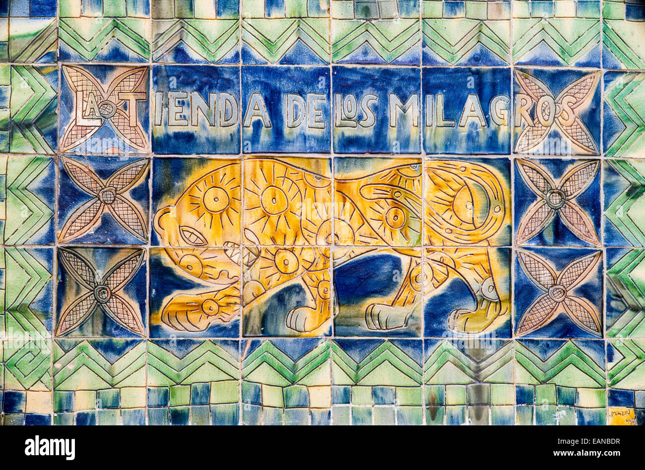 Tiled design on house in Lucainena de las Torres, Almeria, Anadlucia,Spain Stock Photo