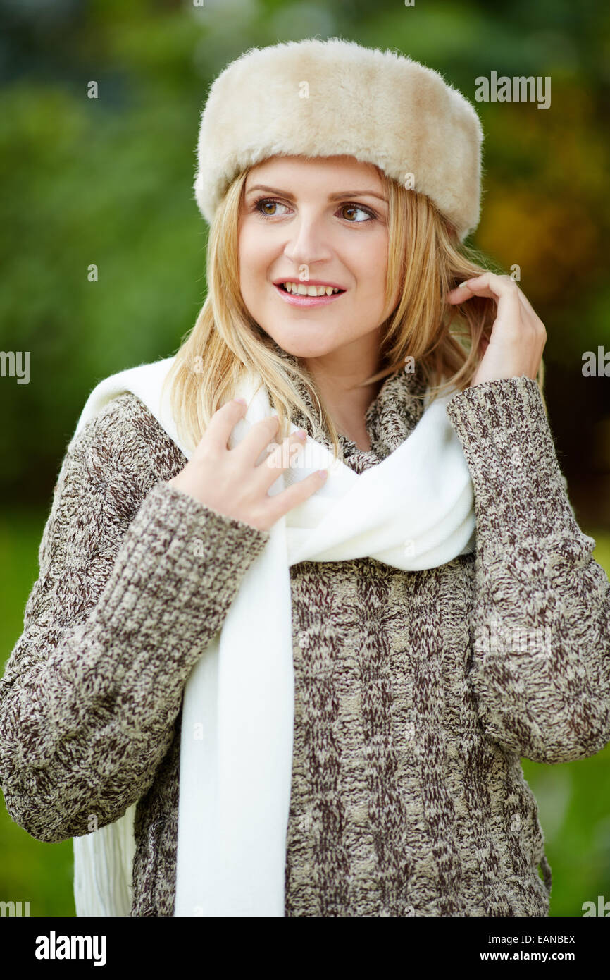 Portrait of beautiful woman outdoors Stock Photo - Alamy