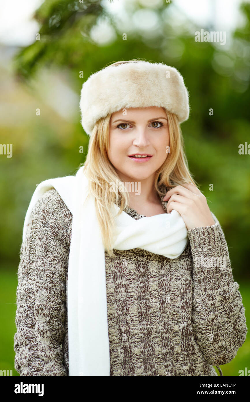 Portrait of beautiful woman outdoors Stock Photo - Alamy