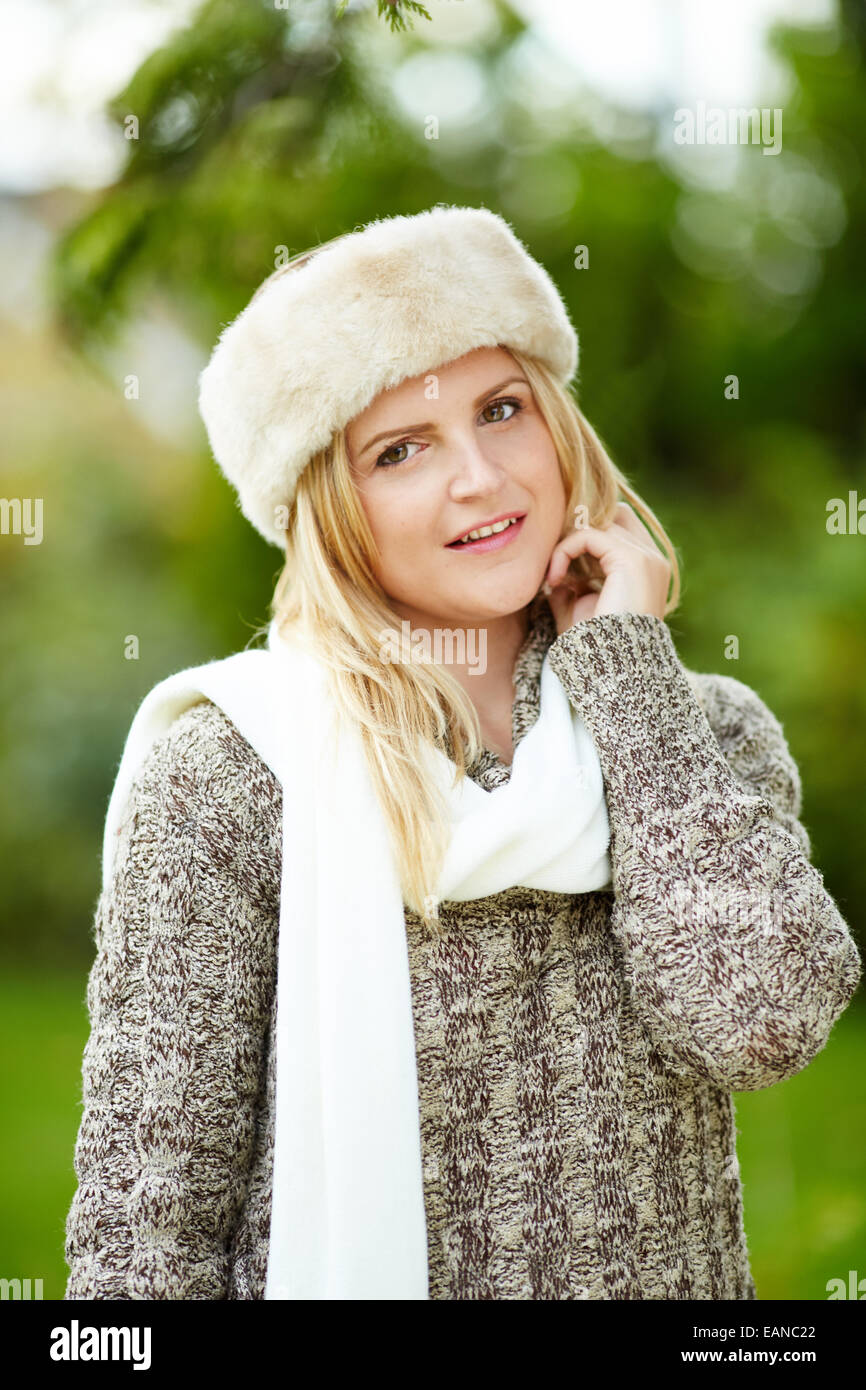 Portrait of beautiful woman outdoors Stock Photo - Alamy