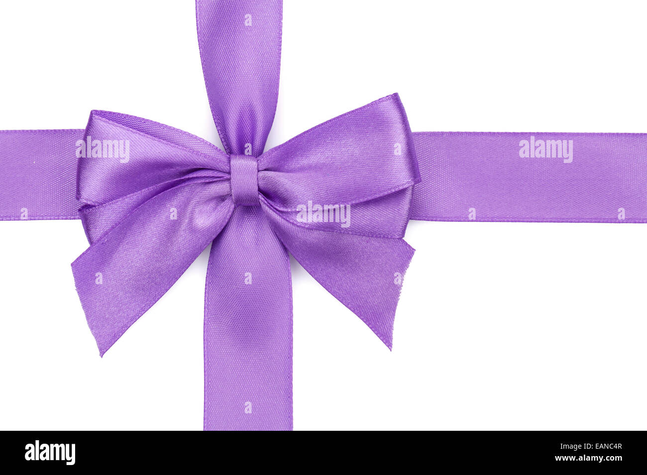 Purple ribbon with bow. Isolated on white background Stock Photo - Alamy