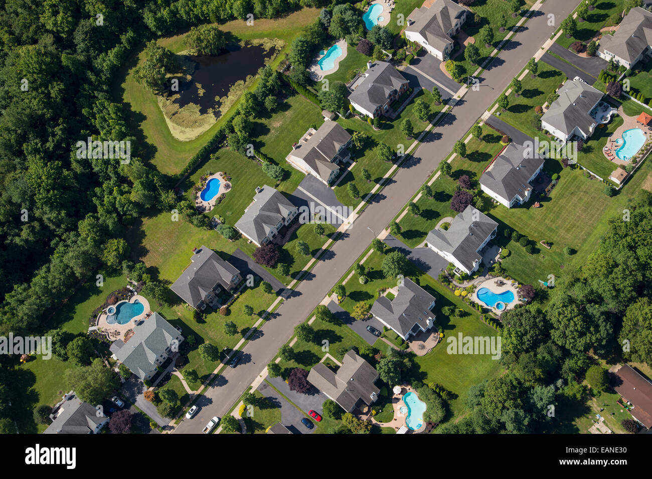 Aerial View Of Residential Houses In Suburban Neighborhood, New Jersey, USA Stock Photo Alamy