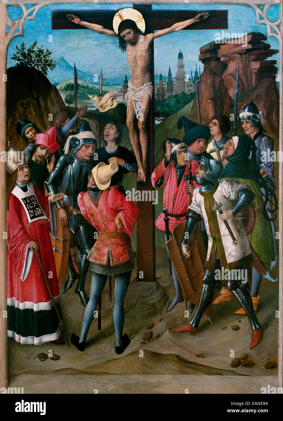 The Crucifixion 1460 The Master of manna Dutch Netherlands Stock Photo