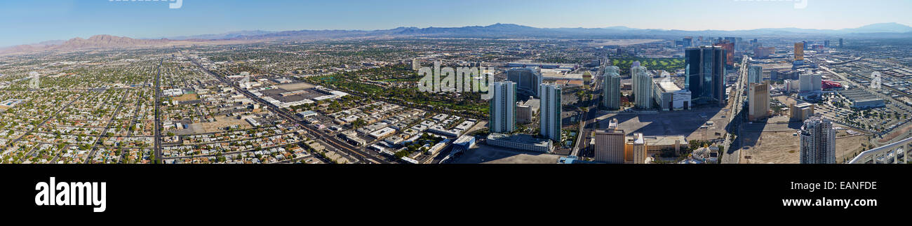 LAS VEGAS, NEVADA - SEPTEMBER 11: Panorama of Vegas on SEPTEMBER 11, 2011 in Las Vegas, Nevada. Bird eye view. Luxury  Las Vegas Stock Photo
