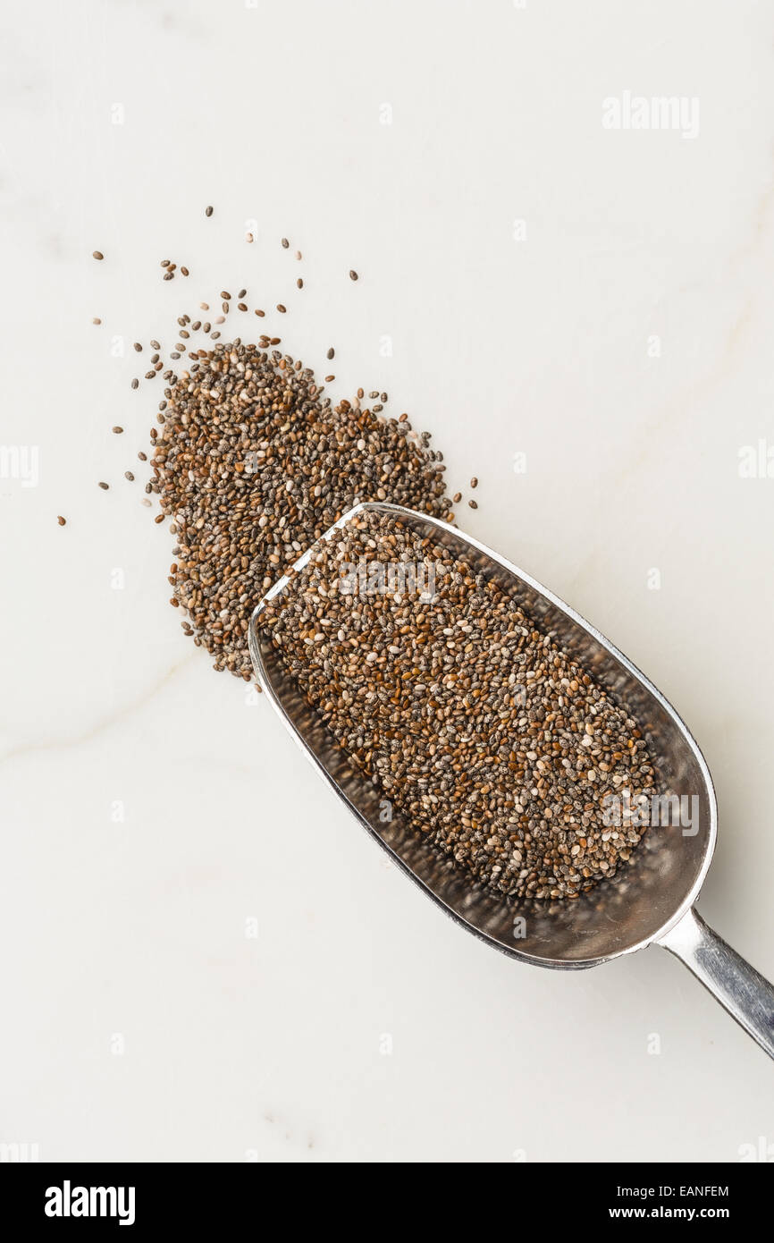Chia seeds on a scoop Stock Photo