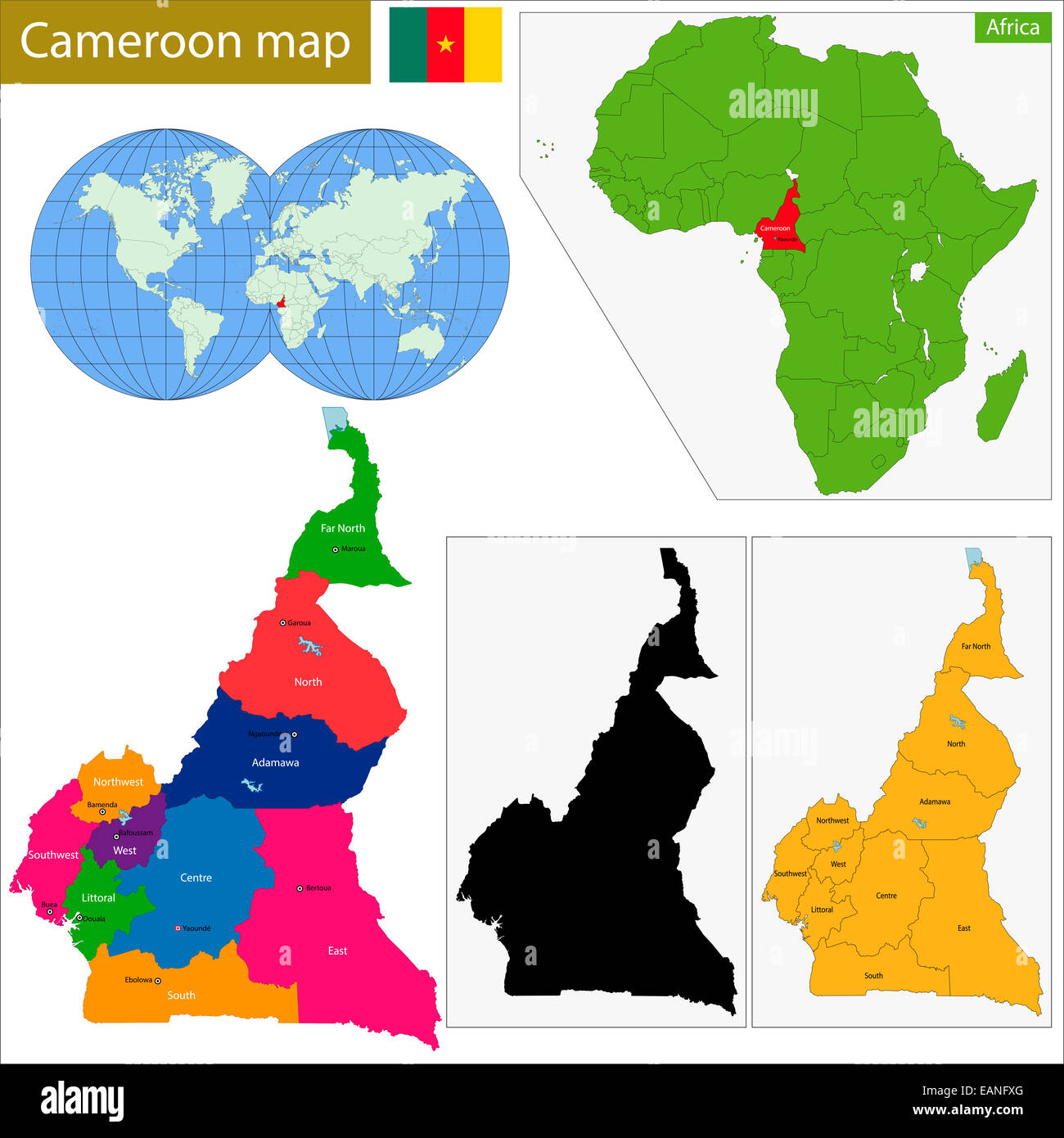 Cameroon map Stock Photo