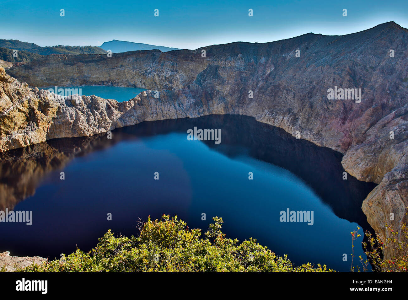 Kelimutu volcano crater lakes and caldera, Flores Island, Indonesia