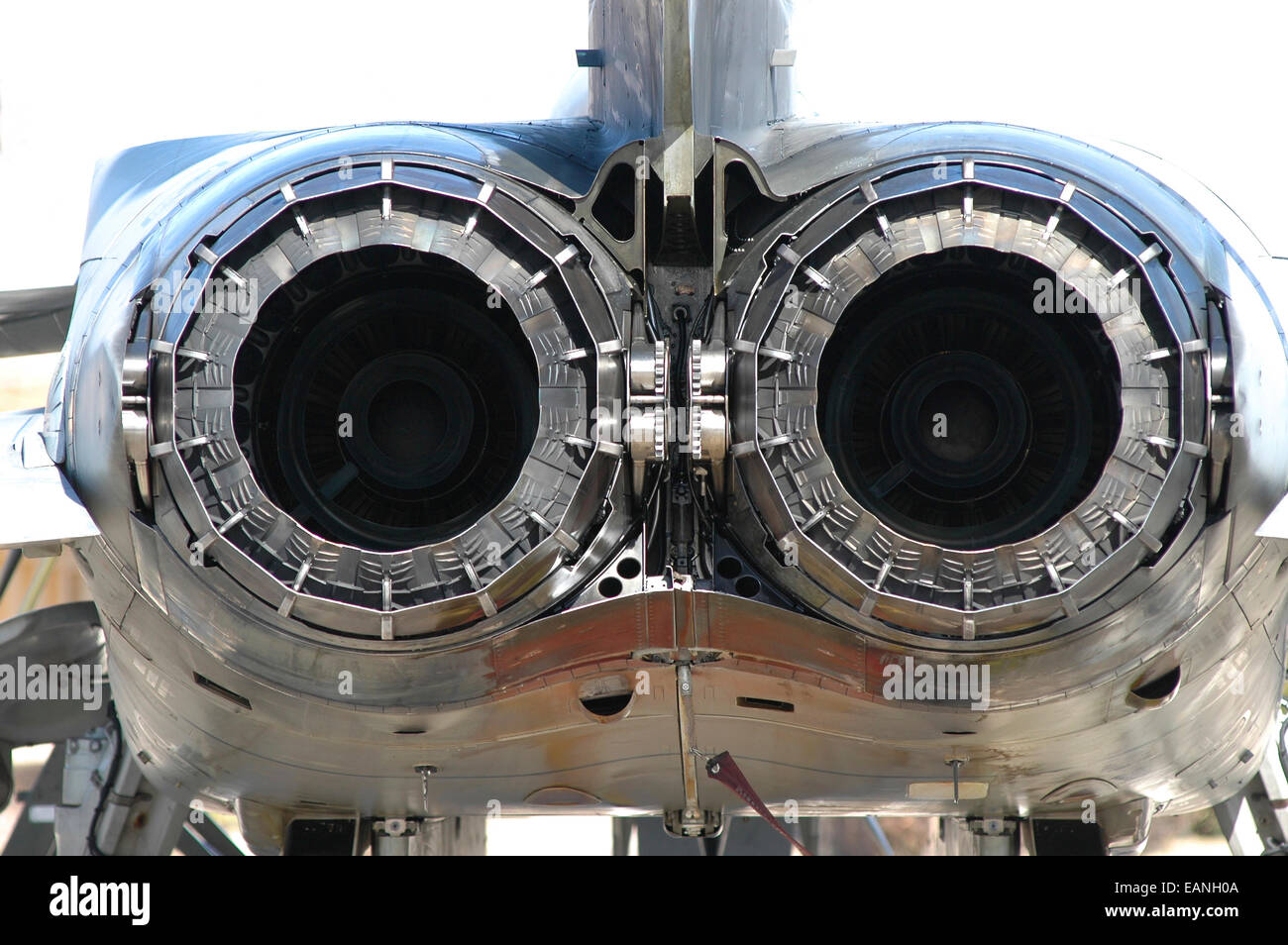 Italian Air Force Tornado aircraft engines exhaust closeup Stock Photo