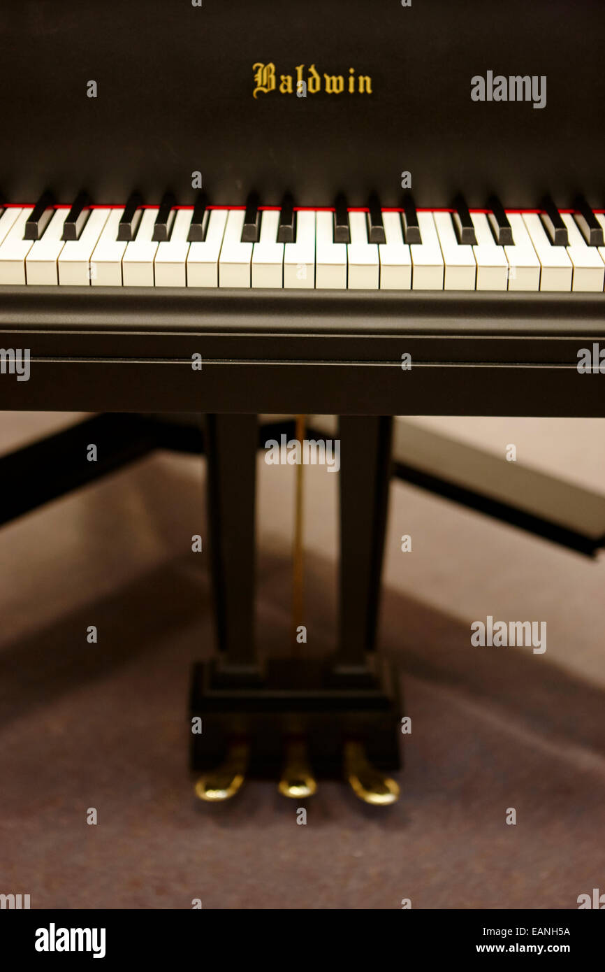 baby grand piano in a music training room Stock Photo