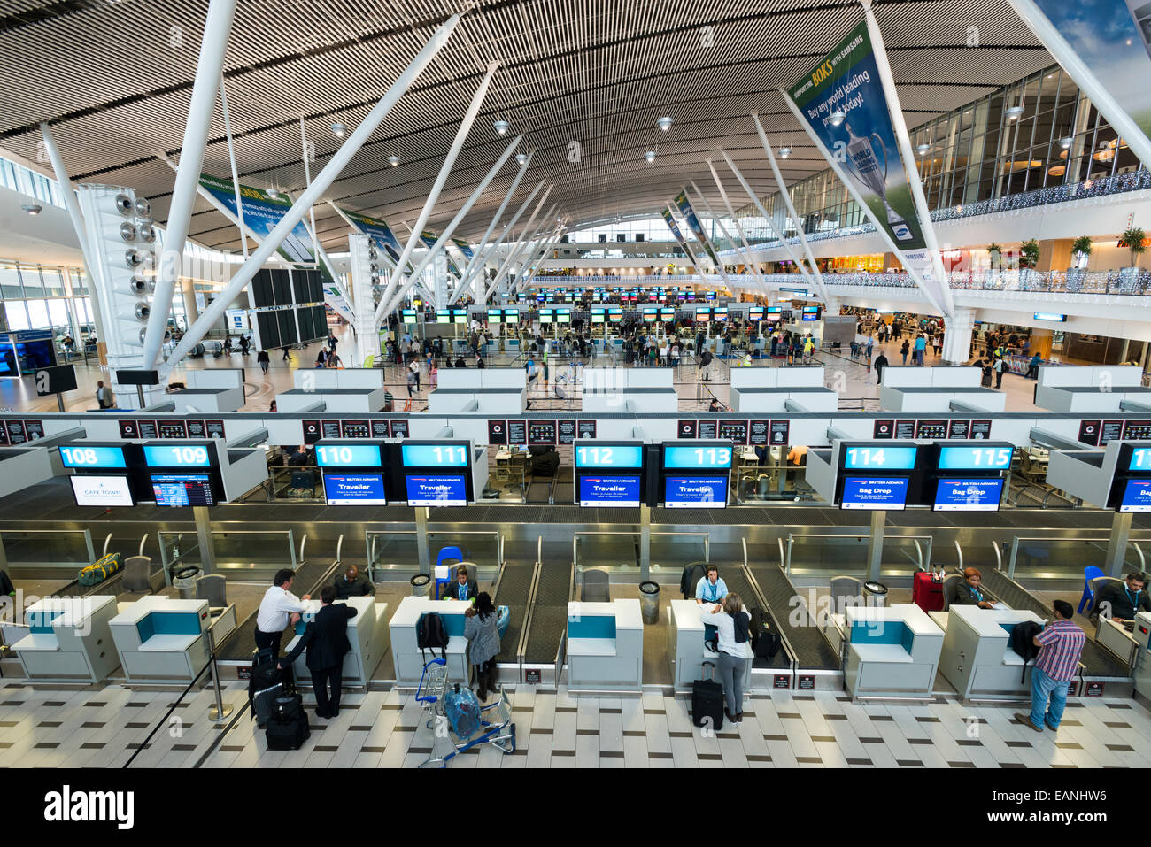 Departure hall with checkin desks, Cape Town International Airport, Western Cape, South Africa
