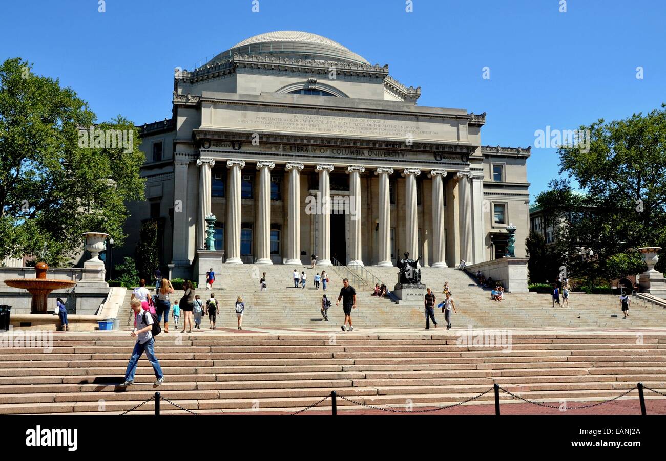NYC The great Library of Columbia University with the famed Alma Mater