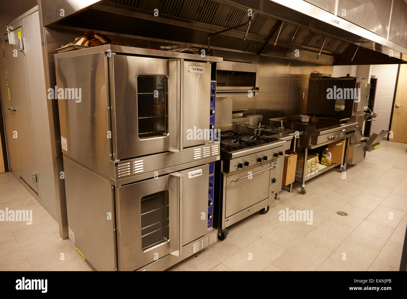 grills and ovens in a north american high school canteen Stock Photo