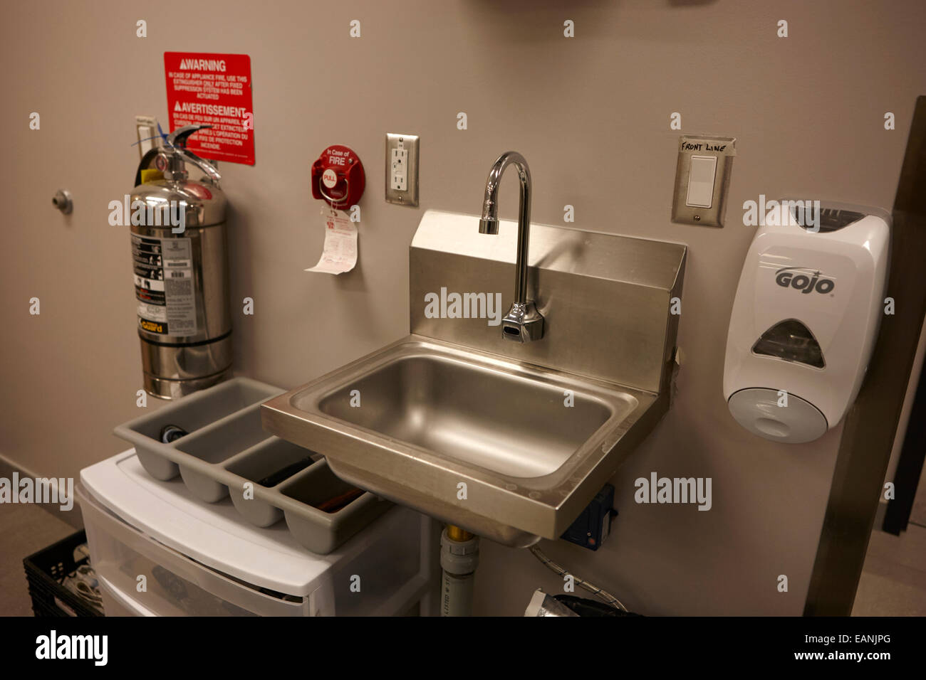 hand sink in kitchen