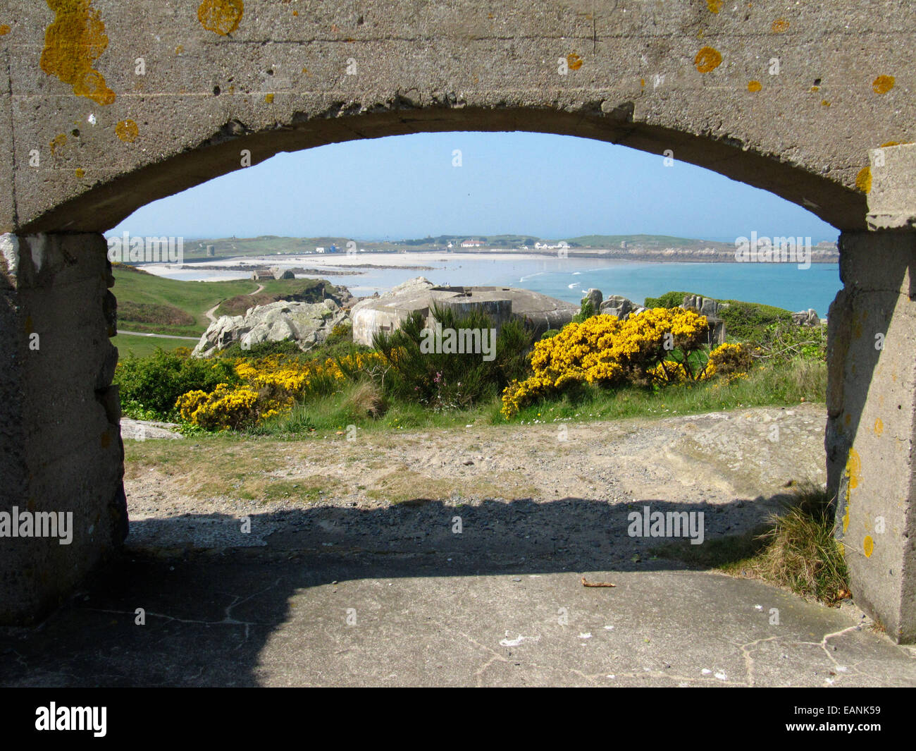The view across L'Ancresse Common and L'Ancresse Bay, Guernsey, Channel