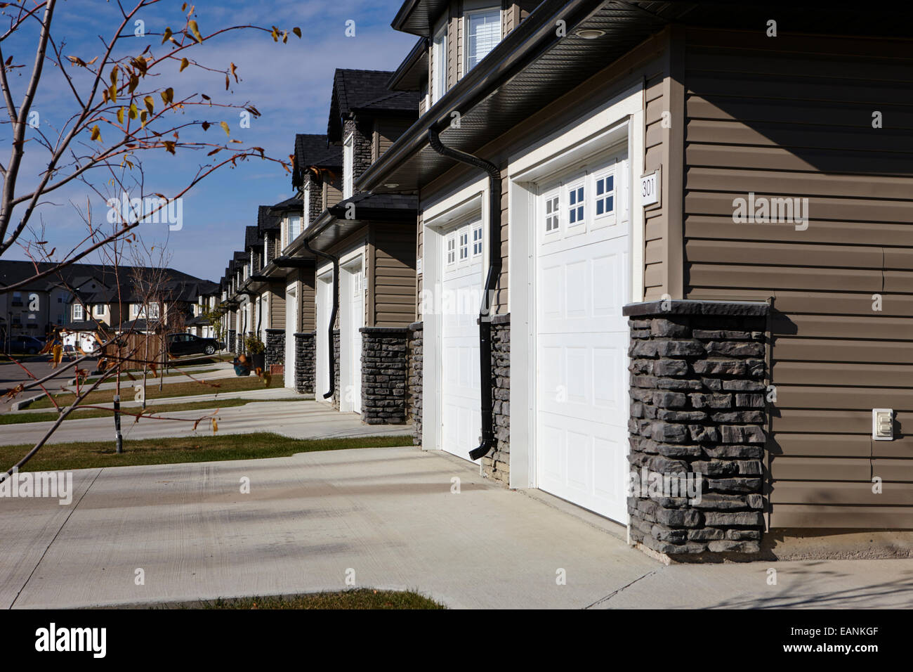 new build gated community starter suburban homes saskatoon Saskatchewan Canada Stock Photo Alamy