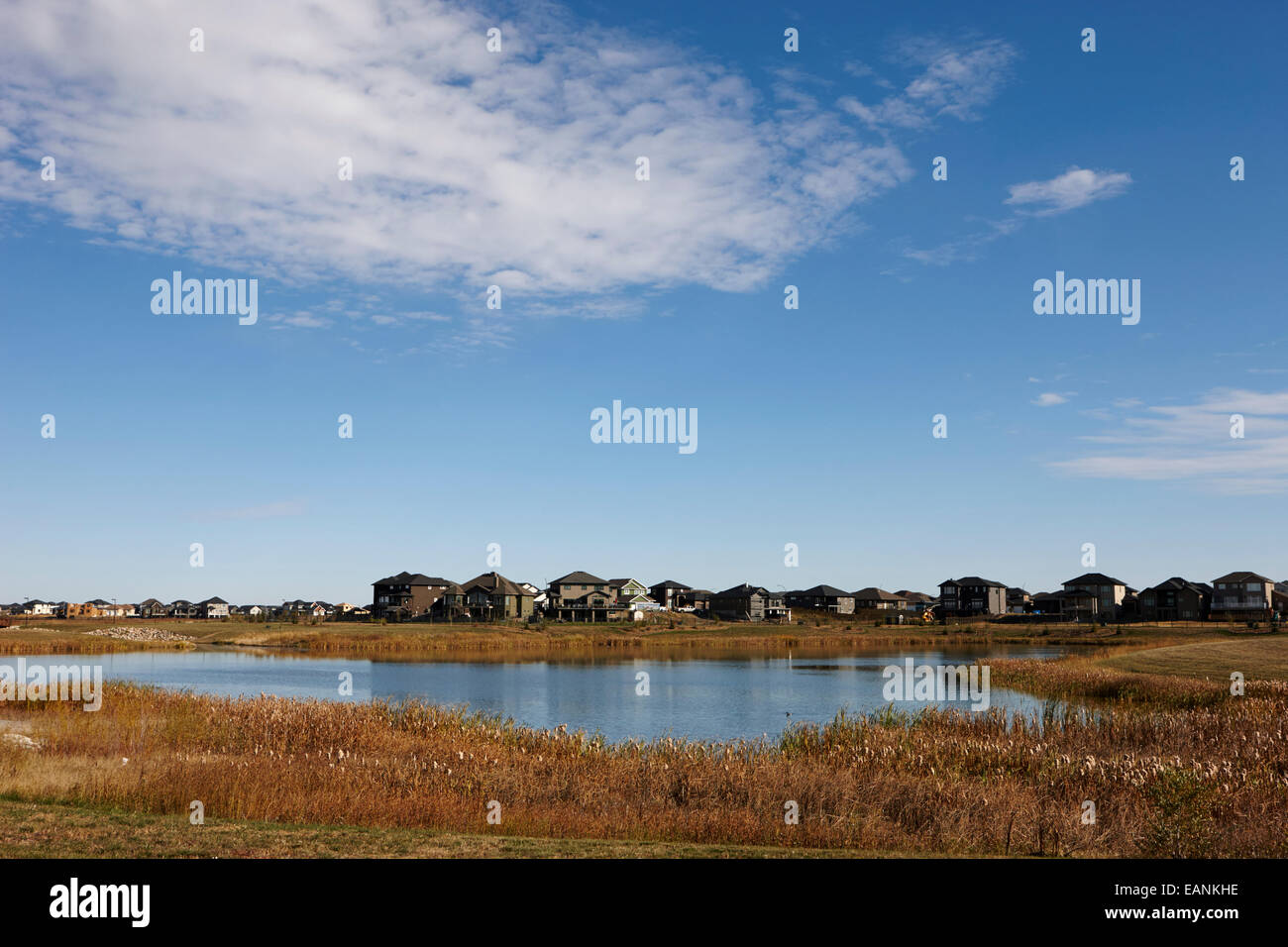 managed lakeland habitat area landscaped protected suburb saskatoon Saskatchewan Canada Stock Photo