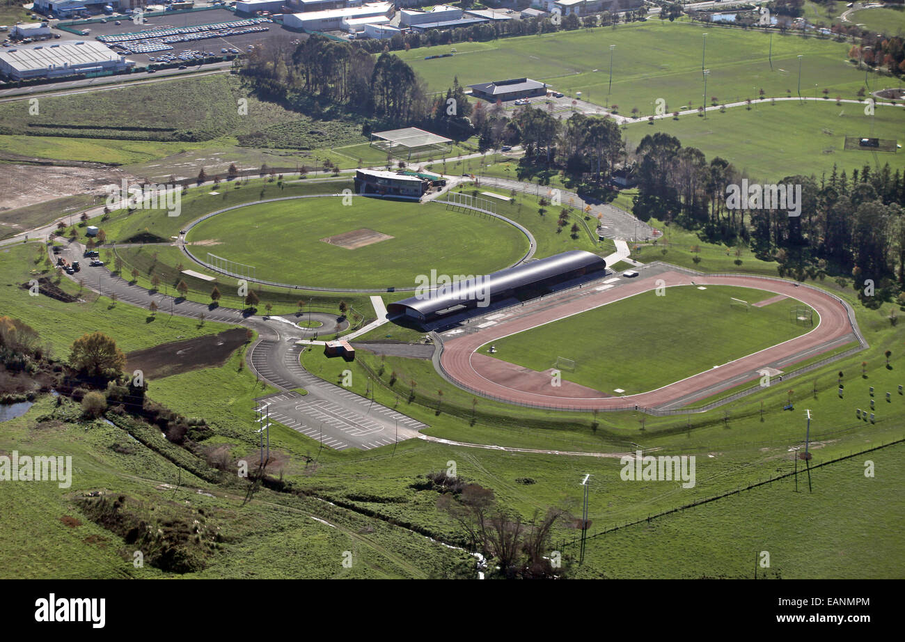 Saxton Oval cricket pitch to be used for three matches in the 2015 Cricket World Cup, being hosted by New Zealand and Australia Stock Photo