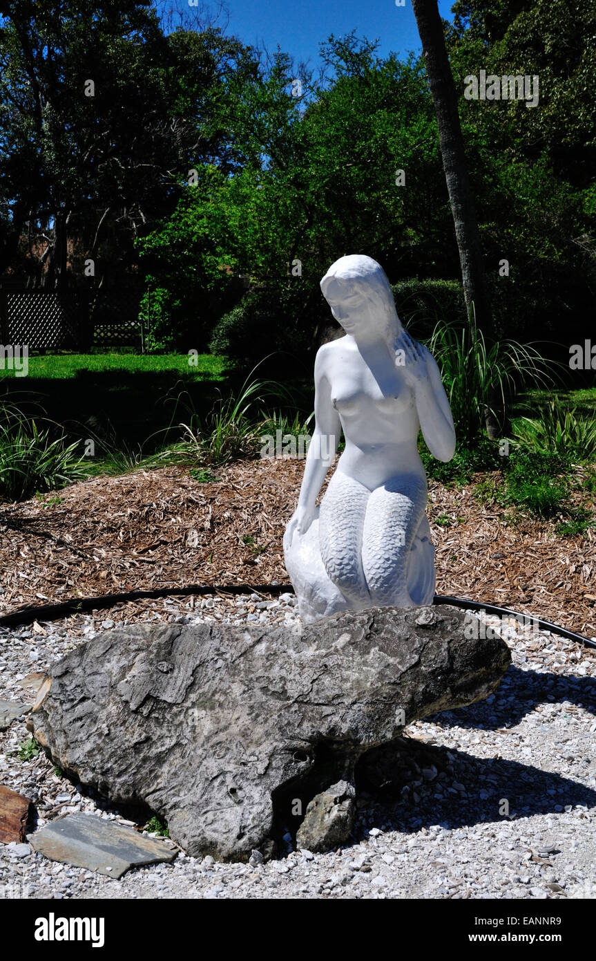 Seated mermaid statue at Weeki Wachee Springs State Park, Spring Hill, Florida Stock Photo