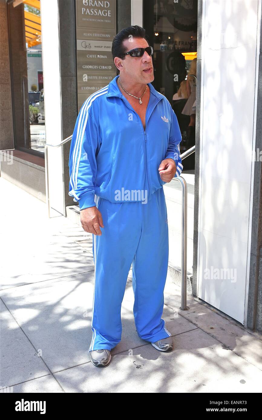 Chuck Zito spotted in Beverly Hills wearing a blue Adidas tracksuit  Featuring: Chuck Zito Where: Los Angeles, California, United States When:  17 May 2014 Stock Photo - Alamy